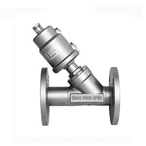 Steam Control Double Acting 1/2 inch SS Flanged Pneumatic Actuator Angle Seat Valve