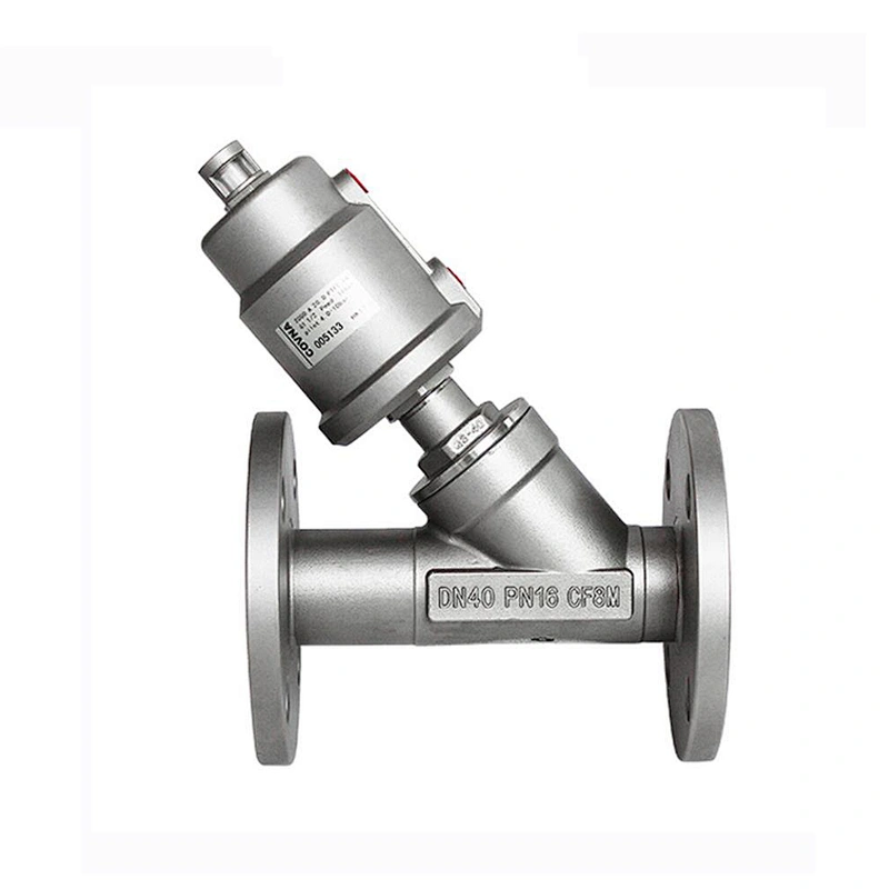 Steam Control Double Acting 1/2 inch SS Flanged Pneumatic Actuator Angle Seat Valve