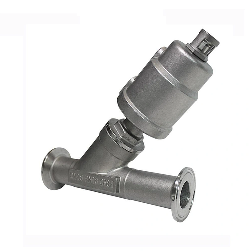 Tri Clamp Two Way Double Acting 1 inch Stainless Steel Water Air Steam Pneumatic Angle Seat Valve
