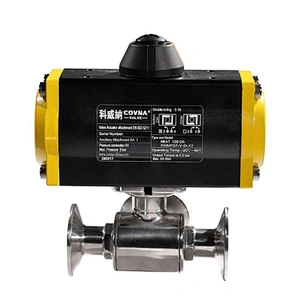 COVNA HK56-WT 3/4inch 3 Way  Double acting 304 Stainless Steel sanitary Pneumatic Actuated Ball Valve