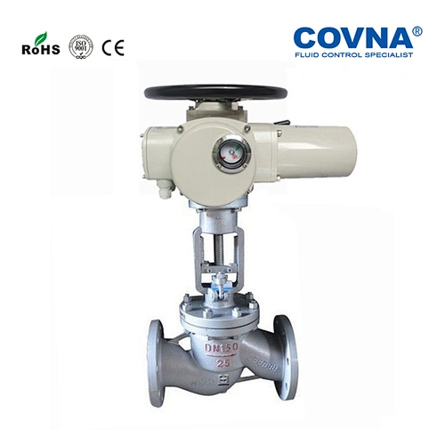 COVNA DN50 Flanged Multi-Turn Electric Actuator Cast Steel Motorized Globe Valve