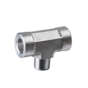 High Pressure Female Thread Branch Tee Stainless Steel Straight Tee 3 Way Pipe Fittings