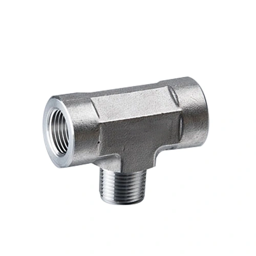 High Pressure Female Thread Branch Tee Stainless Steel Straight Tee 3 Way Pipe Fittings