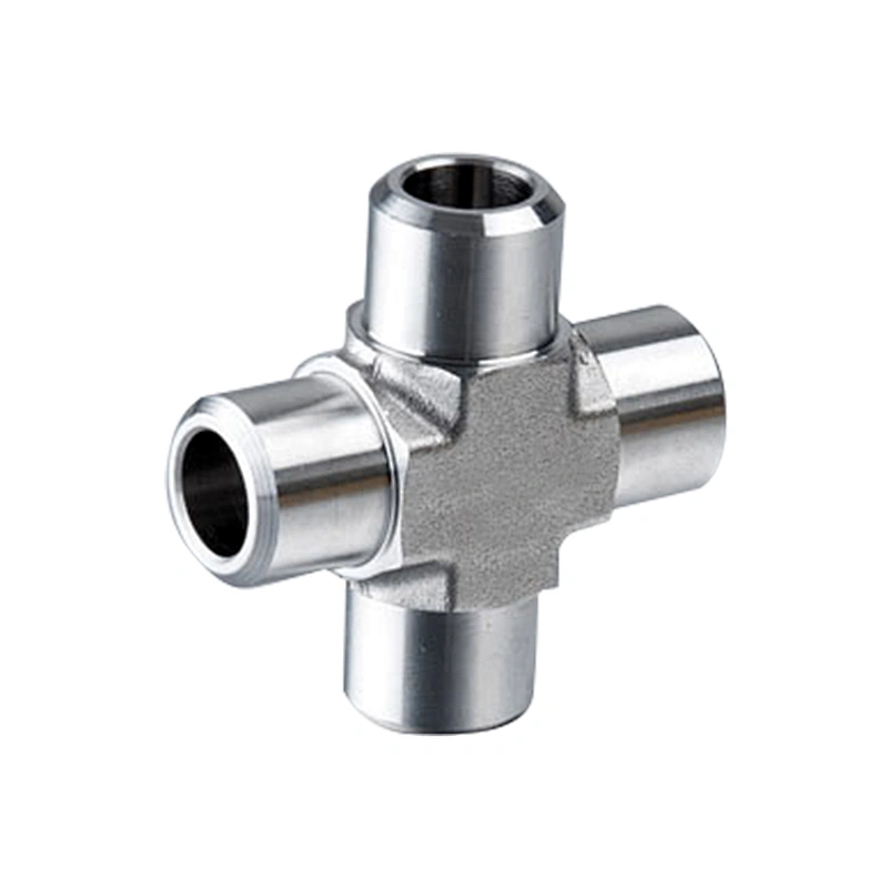 Instrumentation Tube Weld Fittings 4 Way Cross Union Stainless Steel Pipe Tube Butt Weld Fitting
