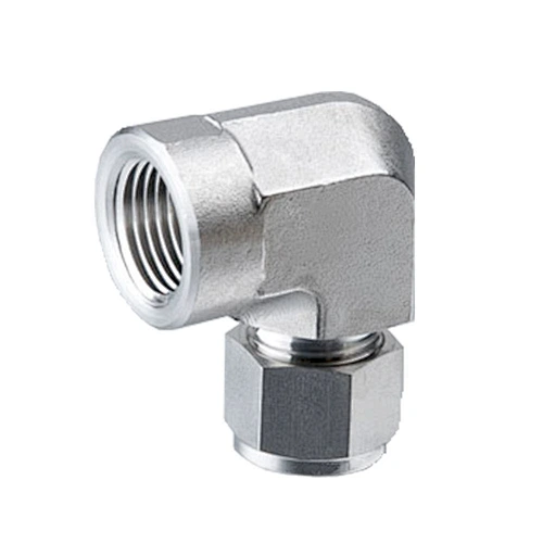 3/8'' x 3/8'' NPT Female Threaded Elbow 316 Stainless Steel Double Ferrule Compression Tube Fitting