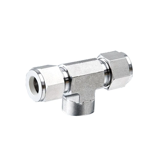 6mm-1/4'' NPT High Pressure Female Branch Tee Stainless Steel 316 Tube Connector Fitting