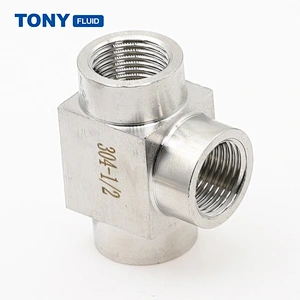 TONY Hydraulic Plumbing Fitting Stainless Steel Female Thread 3 Way Pipe Fitting