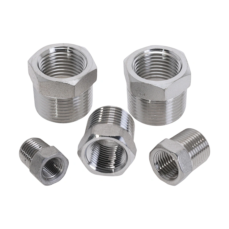 High Pressure Female Threaded Pipe Fittings Hex Reducing Bushing Stainless Steel Fitting