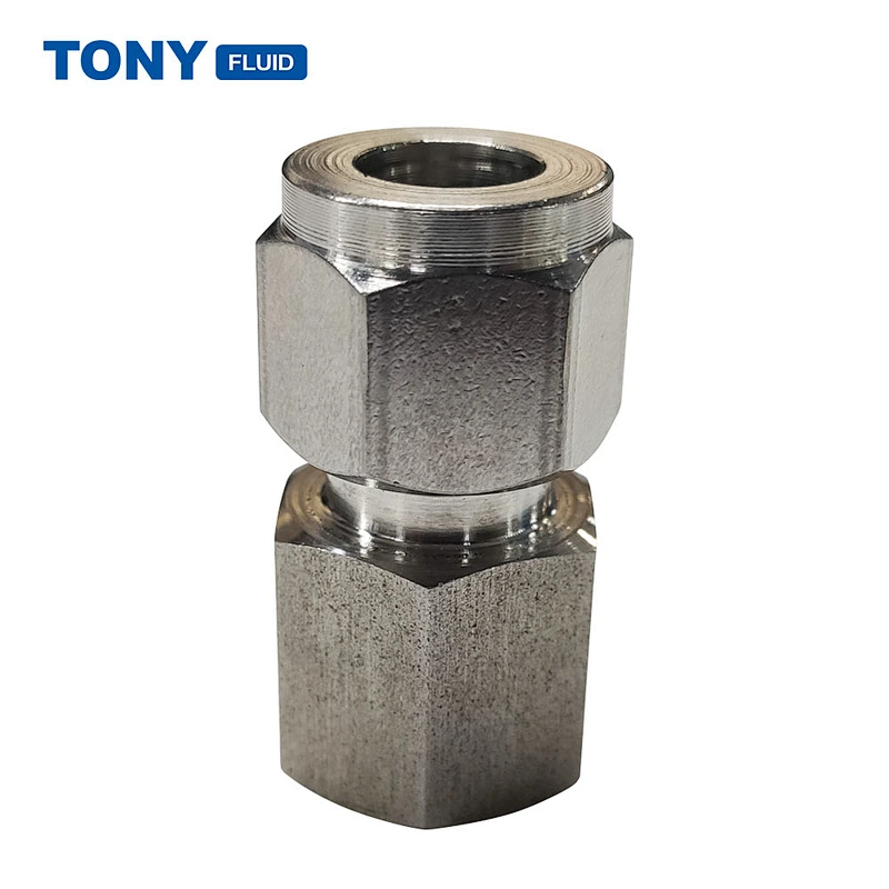 High Pressure Stainless Steel NPT Thread Female Connector Double Ferrule Tube Pipe Fitting