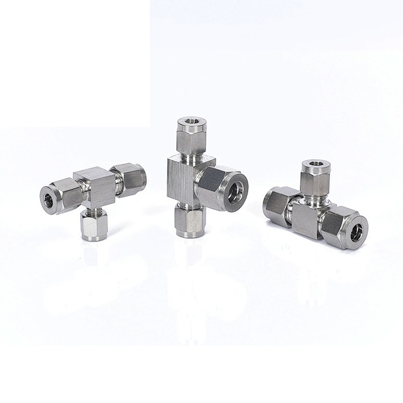 Stainless Steel Tube Fitting Double Ferrule Union Tee Reducer Compression Fitting Connector