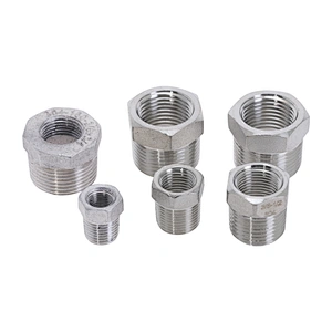 High Pressure Female Threaded Pipe Fittings Hex Reducing Bushing Stainless Steel Fitting