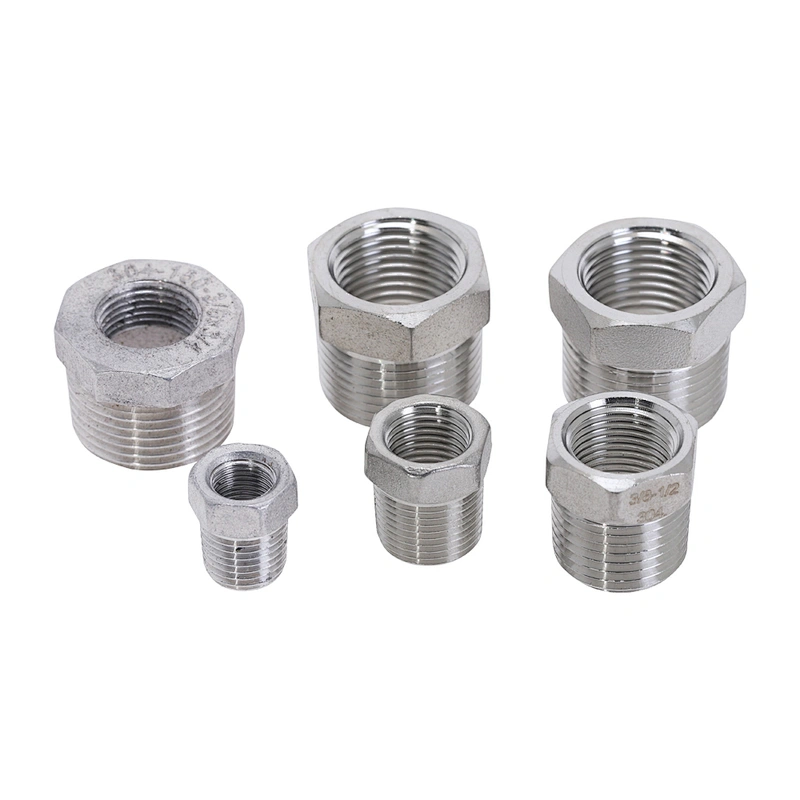 High Pressure Female Threaded Pipe Fittings Hex Reducing Bushing Stainless Steel Fitting