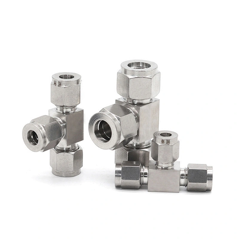 22mm Double Ferrule Union Tee Stainless Steel High Pressure Pipe Fitting For Instrumentation