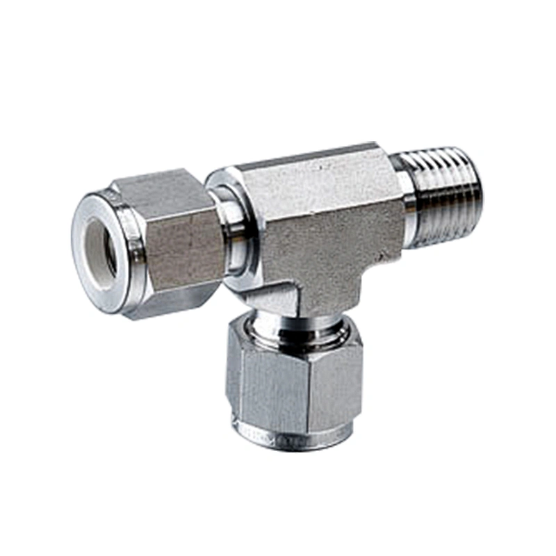 Industrial Stainless Steel NPT Thread Male Run Union Tee Tube Fittings