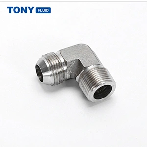 90 Degree Elbow Male JIC Flare to Male NPT Stainless Steel Pipe Fitting