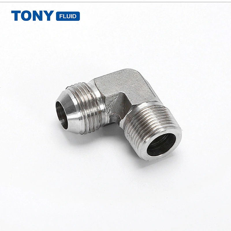 90 Degree Elbow Male JIC Flare to Male NPT Stainless Steel Pipe Fitting