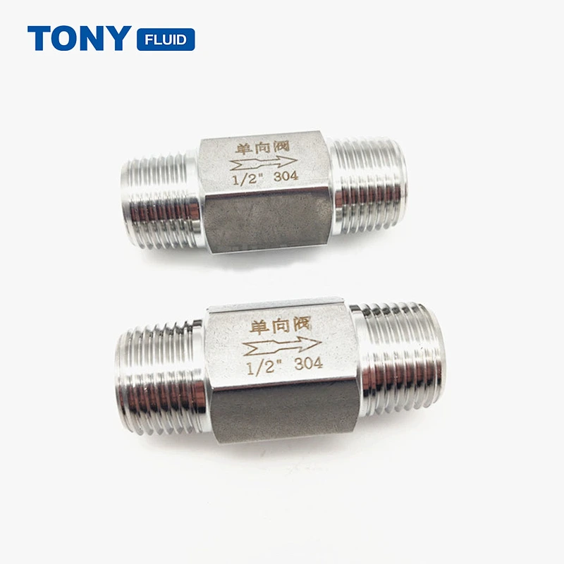 Manufacturer Straight Spring Loaded Male Threaded One Way Check Valve