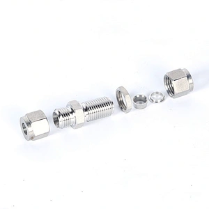 High Pressure Industry Stainless Steel Union Double Ferrule Bulkhead Tube Fitting