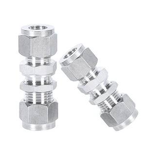 High Pressure Industry Stainless Steel Union Double Ferrule Bulkhead Tube Fitting