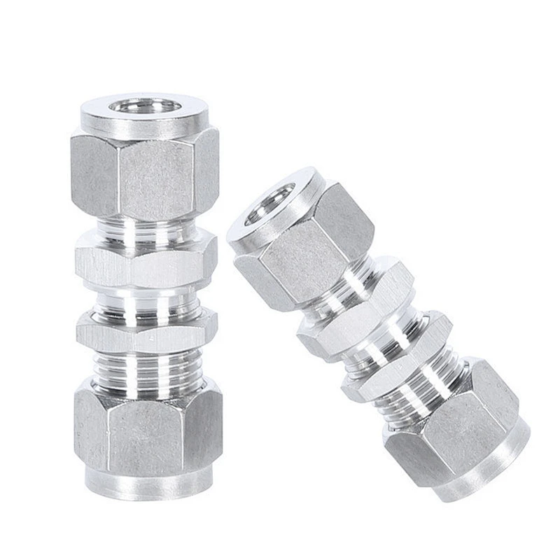 High Pressure Industry Stainless Steel Union Double Ferrule Bulkhead Tube Fitting
