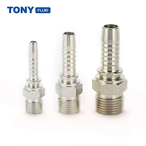 Stainless Steel Hydraulic NPT Male Thread Hose Connector Adapter Compression Hose Pipe Fitting