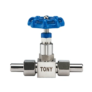 High Pressure 6000 PSI  2 Way Stainless Steel 316/316L Adjustable Ferrule Weld BW Needle Valve with Wheel Handle