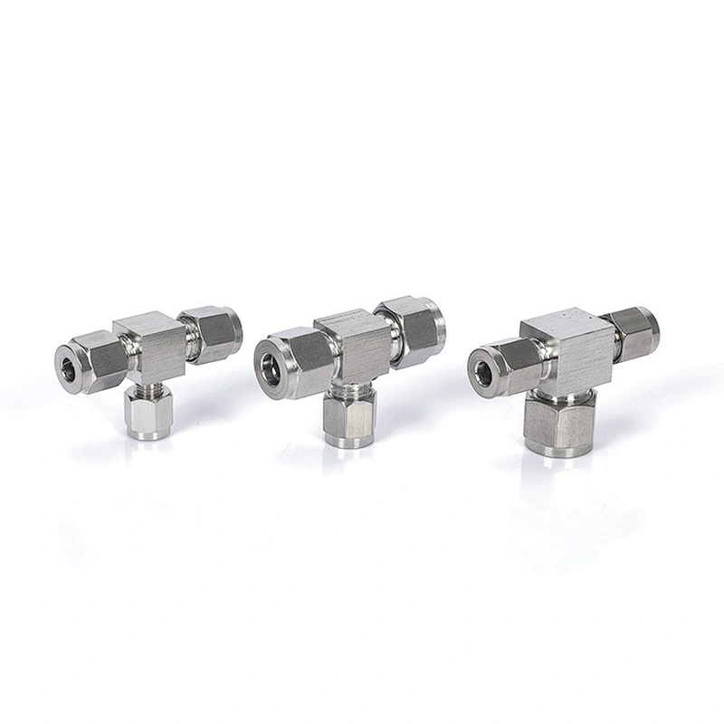 Stainless Steel Tube Fitting Double Ferrule Union Tee Reducer Compression Fitting Connector