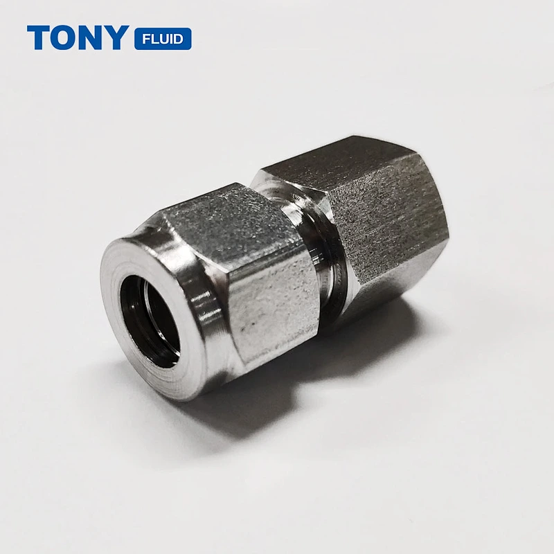 High Pressure Stainless Steel NPT Thread Female Connector Double Ferrule Tube Pipe Fitting