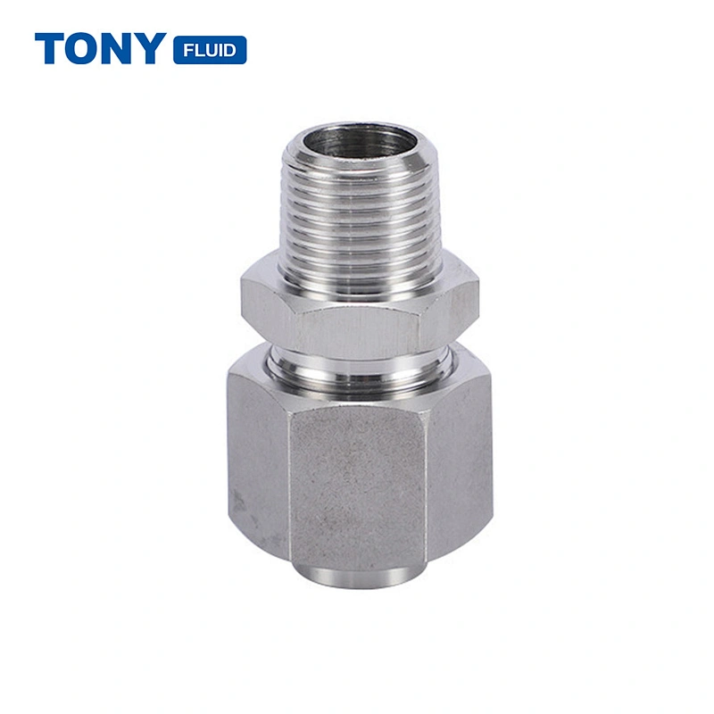 High Pressure 6000 PSI 316 Stainless Steel Single Ferrule Tube Fitting Male Thread Hydraulic Ferrule Fitting