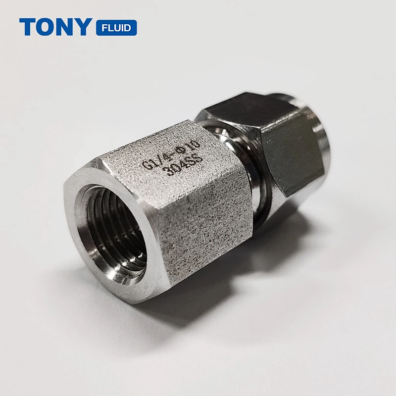 High Pressure Stainless Steel NPT Thread Female Connector Double Ferrule Tube Pipe Fitting