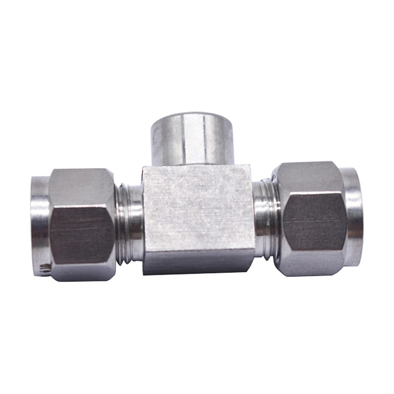 6mm-1/4'' NPT High Pressure Female Branch Tee Stainless Steel 316 Tube Connector Fitting