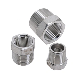 3/8  1/8 NPT Threaded Bushing Reducer Stainless Steel Male Female Screw Union Pipe Fitting