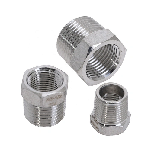 3/8  1/8 NPT Threaded Bushing Reducer Stainless Steel Male Female Screw Union Pipe Fitting