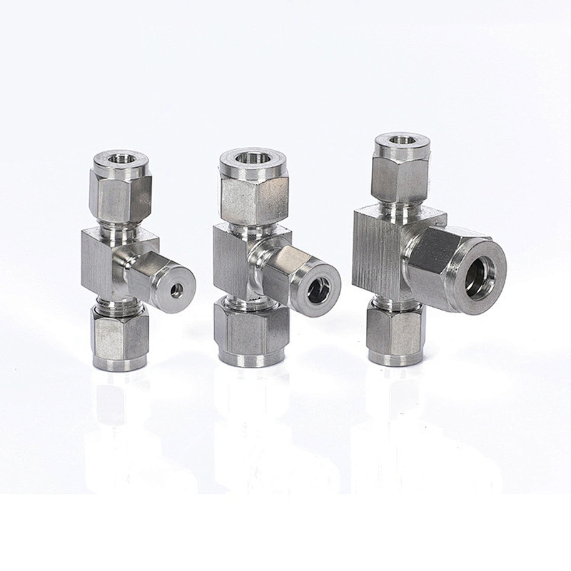 Stainless Steel Tube Fitting Double Ferrule Union Tee Reducer Compression Fitting Connector