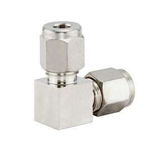Double Ferrule Compression Gas Pipe Fitting Elbow Stainless Steel Union Elbow Tube Fitting