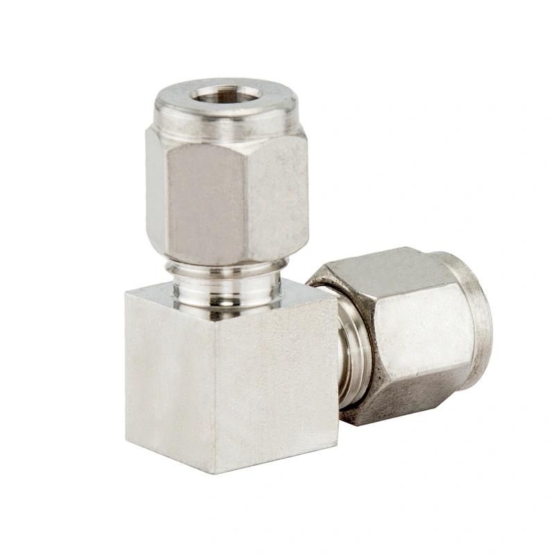 Double Ferrule Compression Gas Pipe Fitting Elbow Stainless Steel Union Elbow Tube Fitting