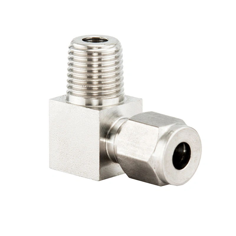 Double Ferrule Compression Gas Pipe Fitting Elbow Stainless Steel Union Elbow Tube Fitting