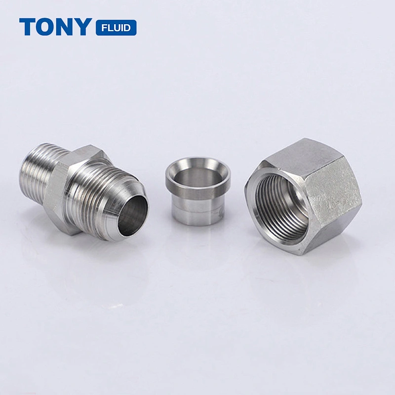 High Pressure 6000 PSI 316 Stainless Steel Single Ferrule Tube Fitting Male Thread Hydraulic Ferrule Fitting