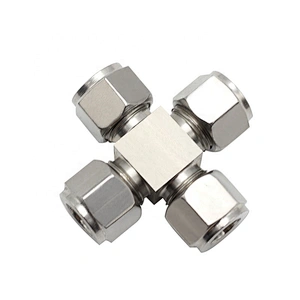 12mm Compression Tube Fitting SS316 Union Cross Double Ferrule Tube Connector