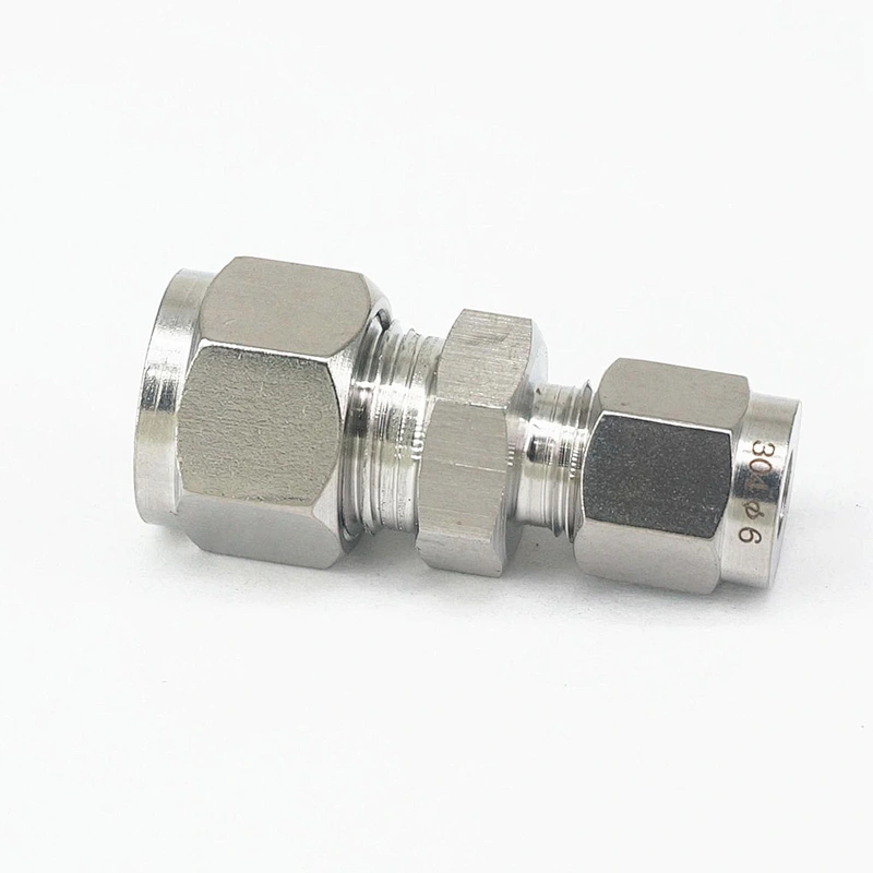 1/4 inch Stainless Steel High Pressure Fittings Straight Reducing Union Twin Ferrule Compression Tube Fitting