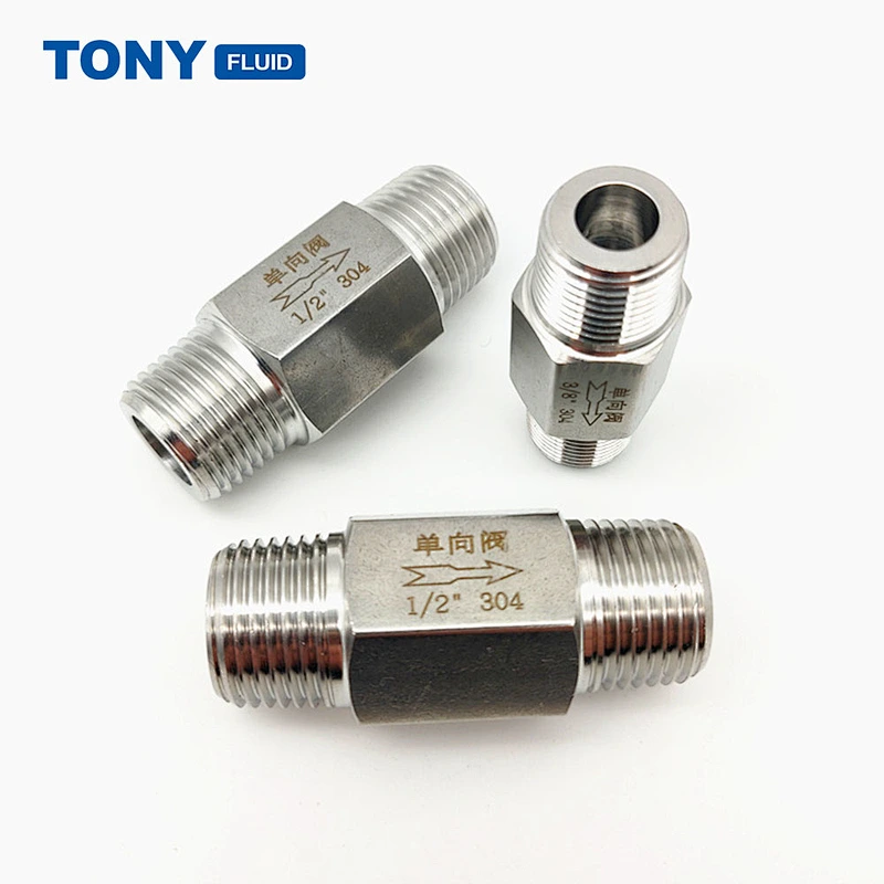 Manufacturer Straight Spring Loaded Male Threaded One Way Check Valve
