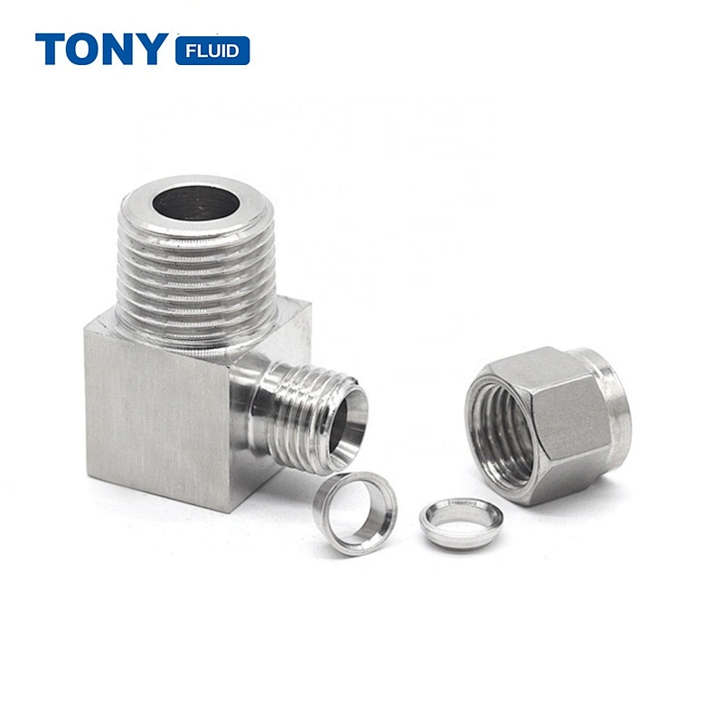 High Pressure 316 Stainless Steel Tube Fittings Reducing Union Elbow Double Ferrule Compression Tube Fitting