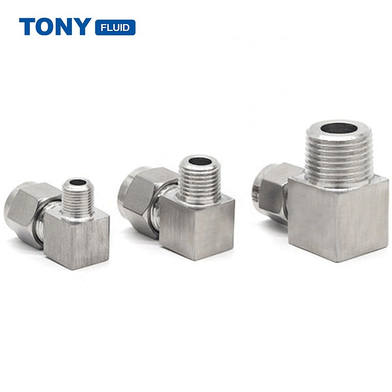 High Pressure 316 Stainless Steel Tube Fittings Reducing Union Elbow Double Ferrule Compression Tube Fitting