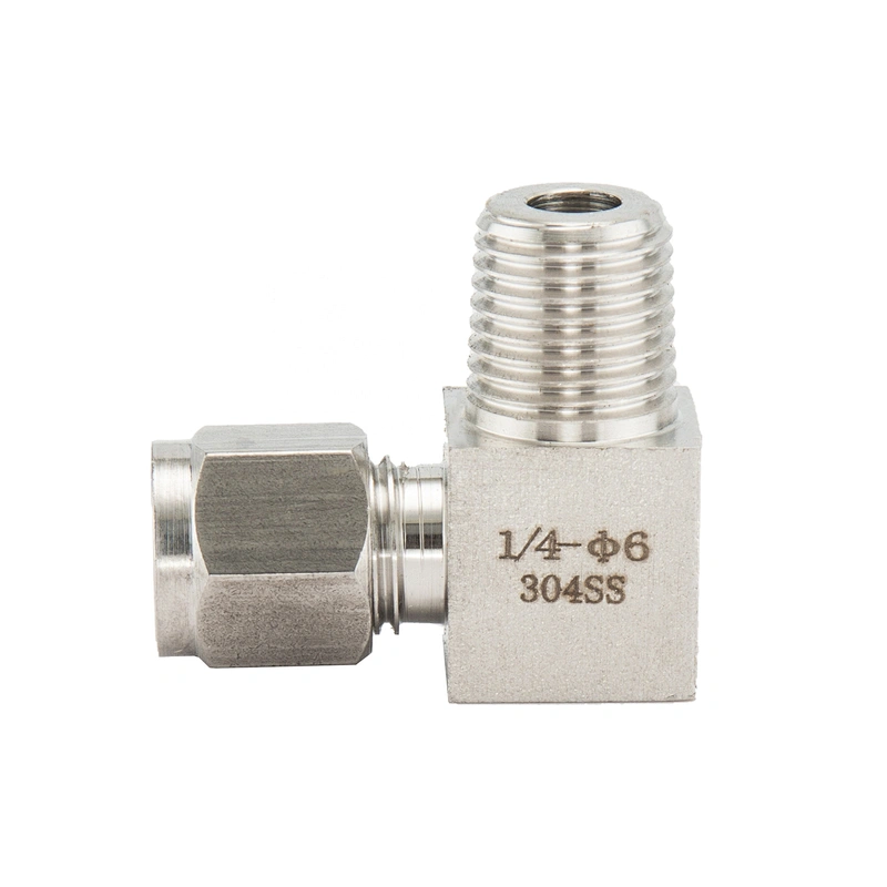 Double Ferrule Compression Gas Pipe Fitting Elbow Stainless Steel Union Elbow Tube Fitting
