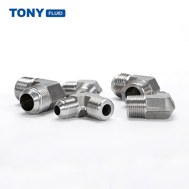 90 Degree Elbow Male JIC Flare to Male NPT Stainless Steel Pipe Fitting