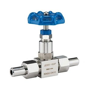 High Pressure 6000 PSI  2 Way Stainless Steel 316/316L Adjustable Ferrule Weld BW Needle Valve with Wheel Handle