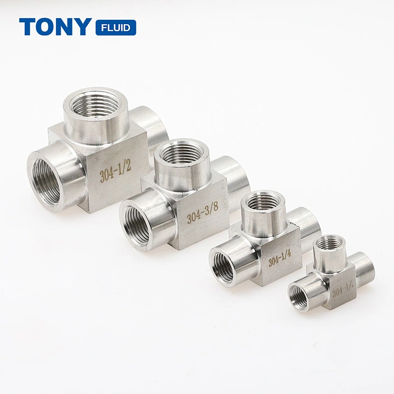 TONY Hydraulic Plumbing Fitting Stainless Steel Female Thread 3 Way Pipe Fitting