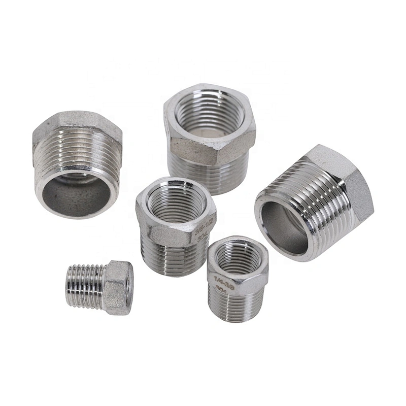 3/8  1/8 NPT Threaded Bushing Reducer Stainless Steel Male Female Screw Union Pipe Fitting