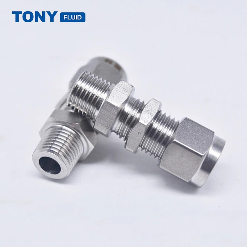3/4 in Tube x 1/2 in NPT Male Thread Connector Stainless Steel Union Bulkhead Male NPT Tube Fitting