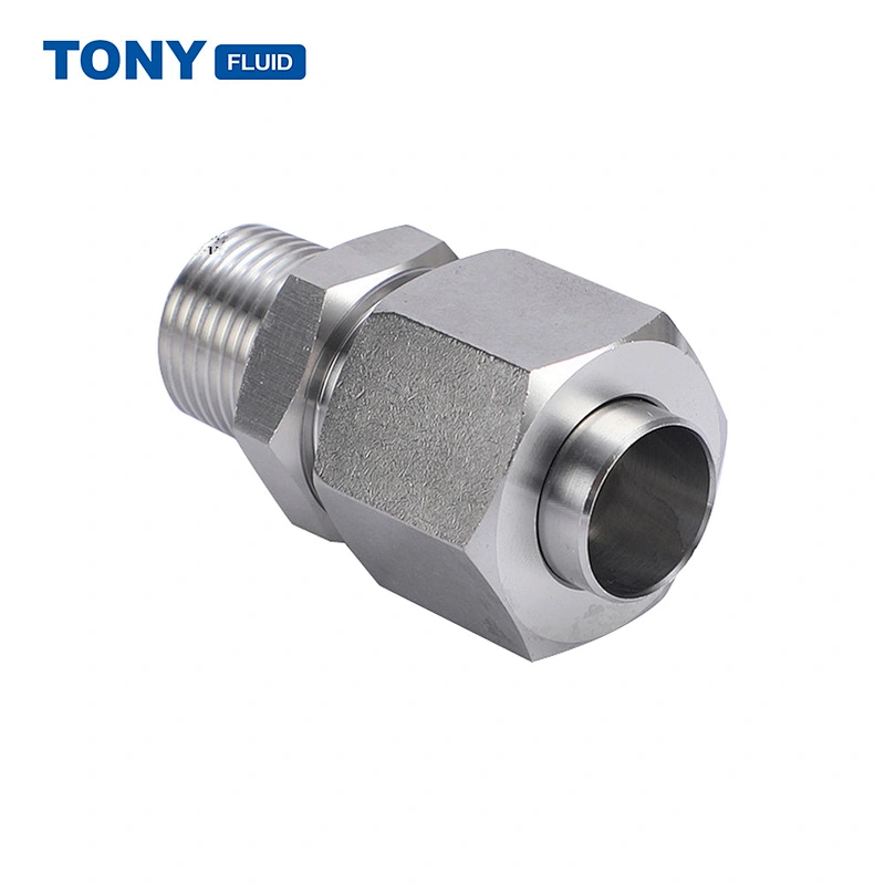 High Pressure 6000 PSI 316 Stainless Steel Single Ferrule Tube Fitting Male Thread Hydraulic Ferrule Fitting